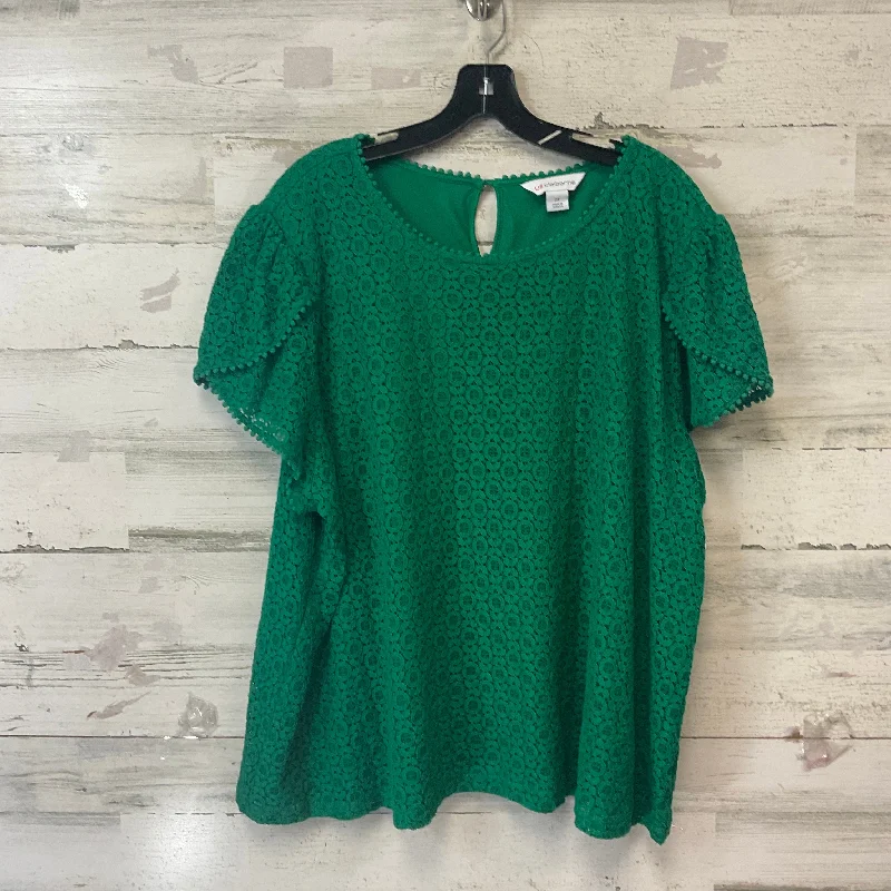 women's tops that offer a perfect blend of style, comfort, and affordabilityTop Short Sleeve By Liz Claiborne In Green, Size: 2x