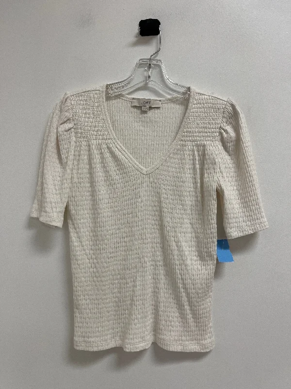 women's tops for relaxed weekendsTop Short Sleeve By Loft In Cream, Size: Xs