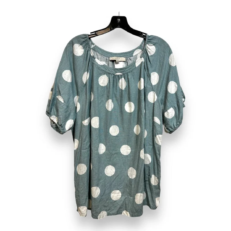 women's tops for those who want to create outfits that reflect their personal style and sense of fashionTop Short Sleeve By Loft In Polkadot Pattern, Size: 1x