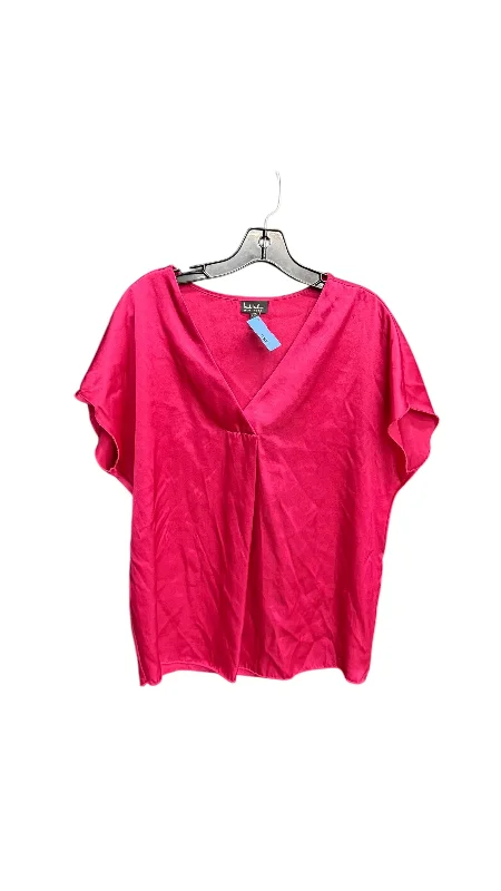 women's tops for those who want to make a bold fashion statement with their choice of topsTop Short Sleeve By Nicole Miller In Pink, Size: L