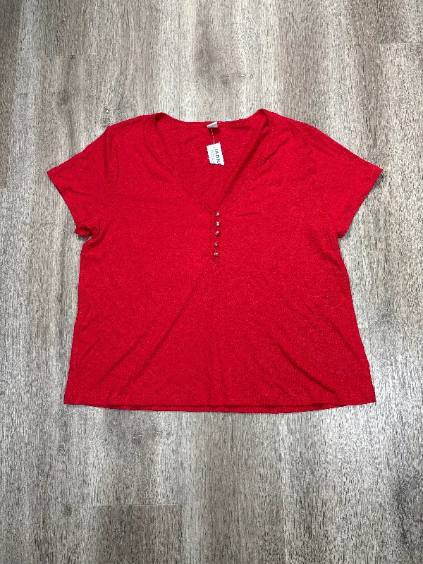 women's tops for glamorous eveningsTop Short Sleeve By Old Navy In Red, Size: L