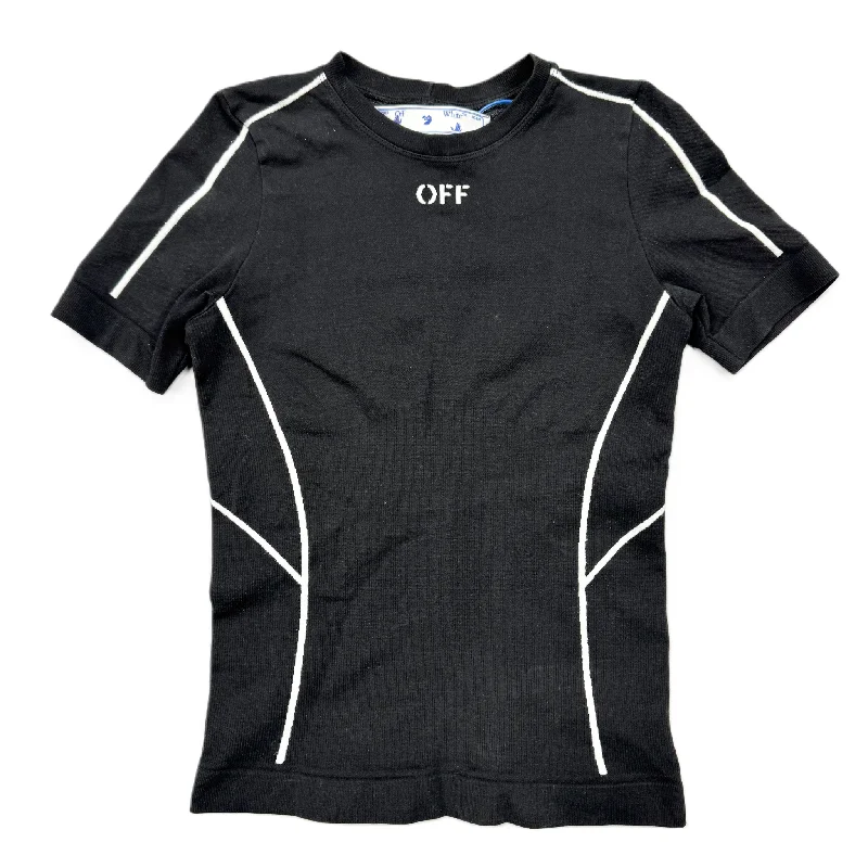 women's tops for summer festivalsTop Short Sleeve Luxury Designer By Off-white In Black & White, Size: S/M