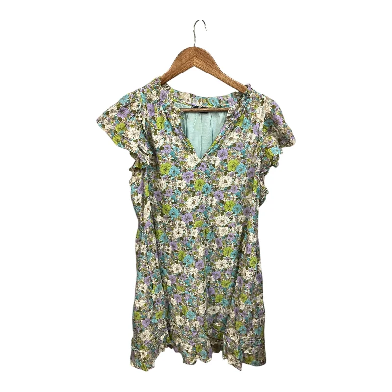 women's tops with cinched waistsTunic Short Sleeve By Vineyard Vines In Floral Print, Size: L